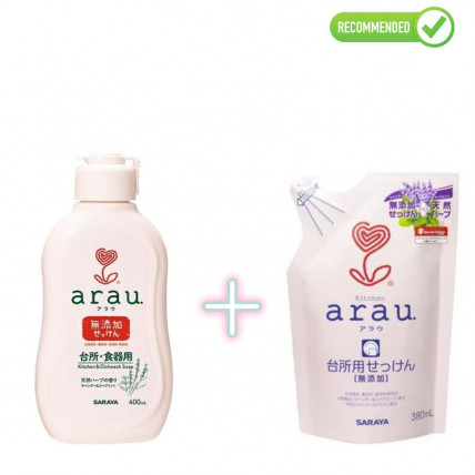 Arau Płyn do mycia naczyń dla dzieci 400ml + uzupełniacz 380ml