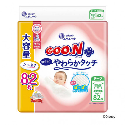 Goo.N Plus Подгузники для чувствительной кожи NB 0-5кг 82шт