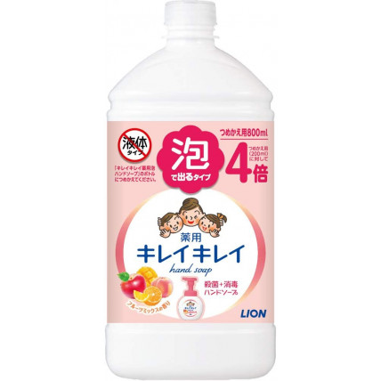 Lion KireiKirei Pieniące mydło w płynie o owocowym zapachu uzupełniacz 800ml