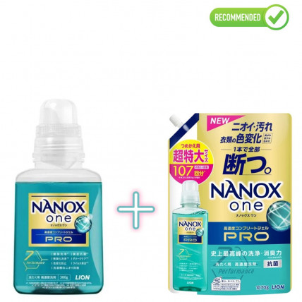 Lion Nanox One Pro Żel do prania bielizny 380g + uzupełnienie 1070g