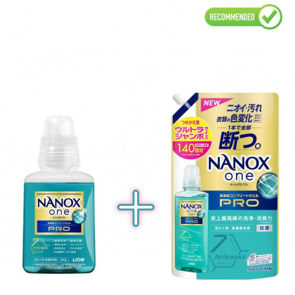 Lion Nanox One Pro Żel do prania tkanin 380g + uzupełniacz 1400g