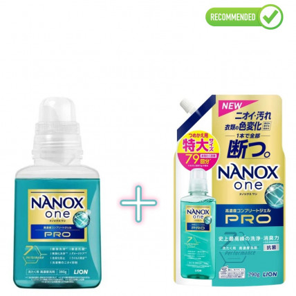 Lion Nanox One Pro Żel do prania bielizny 380g + uzupełnienie 790g