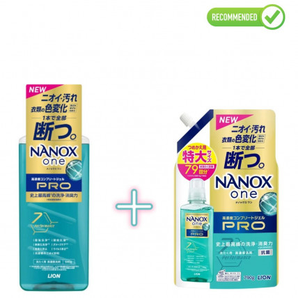 Lion Nanox One Pro Żel do prania bielizny 640g + uzupełnienie 790g