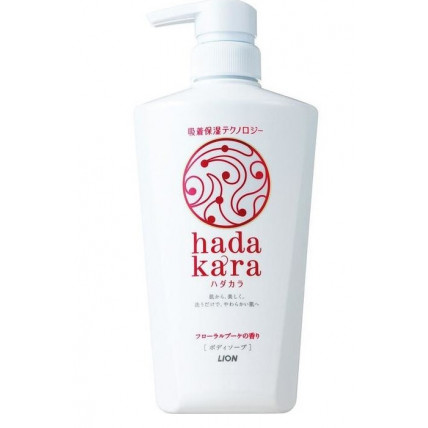 Lion Hadakara Nawilżający żel myjący do ciała o kwiatowym zapachu 500ml