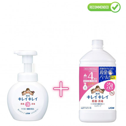Lion KireiKirei Mydło w piance do rąk 250ml + uzupełnienie 800ml