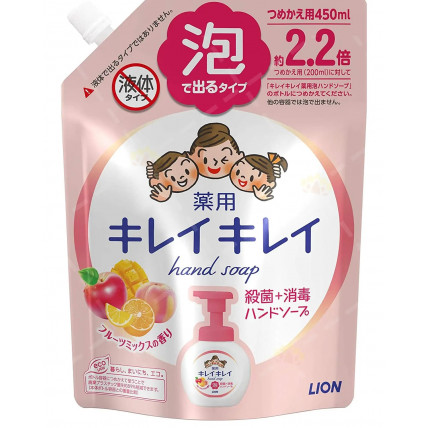 Lion KireiKirei Pieniące mydło w płynie o owocowym zapachu uzupełniacz 450ml
