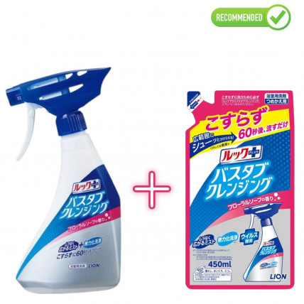 Lion Look Plus Środek w sprayu do łazienki o szybkim działaniu o zapachu mydła 500ml + uzupełnienie 450ml