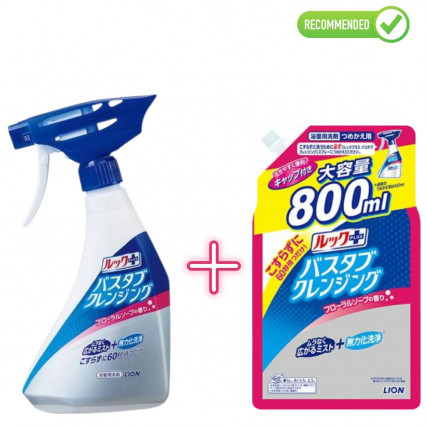 Lion Look Plus Środek w sprayu do łazienki o szybkim działaniu o zapachu mydła 500ml + uzupełnienie 800ml
