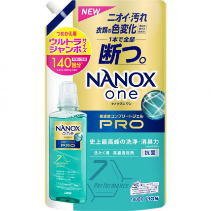 Lion Nanox One Pro Żel do prania tkanin, uzupełniacz 1400g