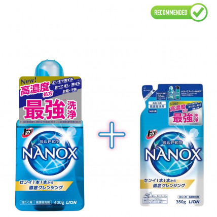 Lion Top Super Nanox skoncentrowany żel do prania 400g + uzupełnienie 350g