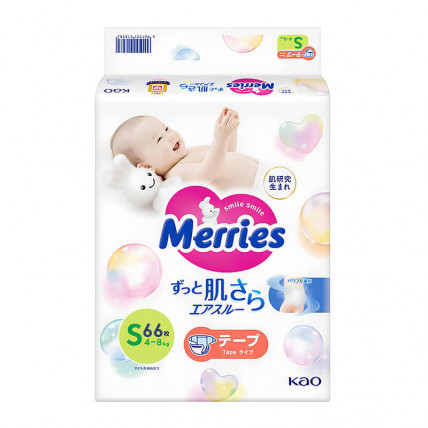 Japońskie pieluszki Merries S 4-8kg 66