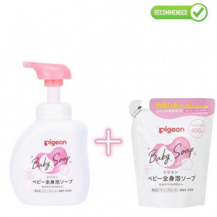 Pigeon Flower Mydło-pianka z środkiem pieniącym 500ml + wkład uzupełniający 400ml