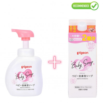 Pigeon Flower Mydło-pianka z środkiem pieniącym 500ml + wkład uzupełniający 800ml