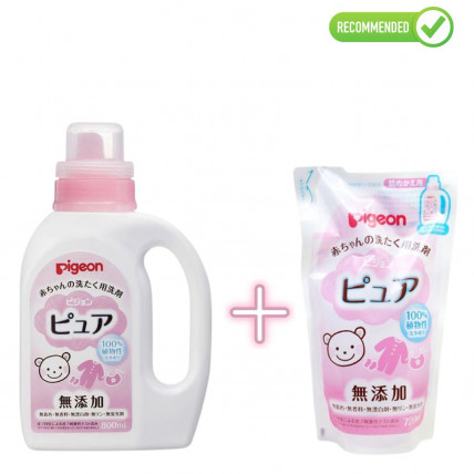 Pigeon Pure Płyn do prania ubranek dziecięcych 800ml + uzupełnienie 720ml