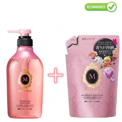 Shiseido MA CHERIE Żel pod prysznic o owocowo-kwiatowym zapachu 450ml + uzupełniacz 350ml