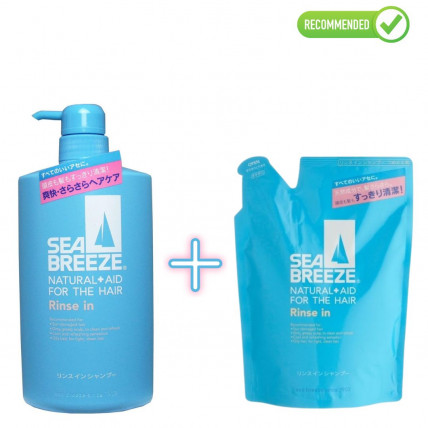 Shiseido Sea Breeze szampon i odżywka 2 w 1 przeciw łupieżowi z mentolem 600ml + wkład uzupełniający 400ml