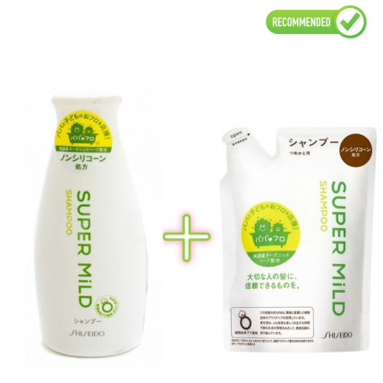 Shiseido Super Mild Szampon do włosów o zapachu ziół 220ml + uzupełniacz 400ml