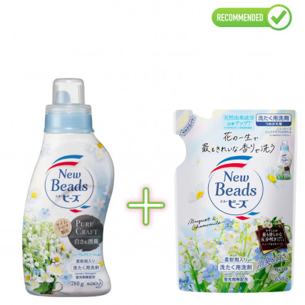 KAO New Beads Гель для прання з кондиціонером 740 г + наповнювач 650 г KAO New Beads Гель для прання з кондиціонером 740 г + наповнювач 650 г