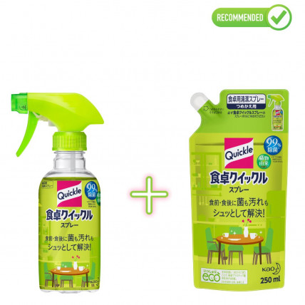 KAO Quick Le universal spray-foam with green tea scent 300ml + refill 250ml KAO Quick Le universal spray-foam with green tea scent 300ml + refill 250ml