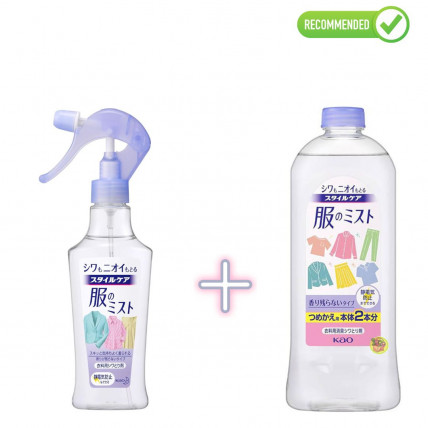 KAO Style Care Fabric spray with wrinkle-removing and antistatic effects 200ml + refill 400ml KAO Style Care Fabric spray with wrinkle-removing and antistatic effects 200ml + refill 400ml