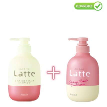 Kracie Ma & Me Latte Odżywczy szampon 490ml + odżywka 490g