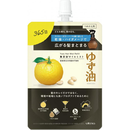 Utena Yuzu-yu Spray na bazie olejków cytrusowych do nawilżania i odżywiania włosów wkład 160ml